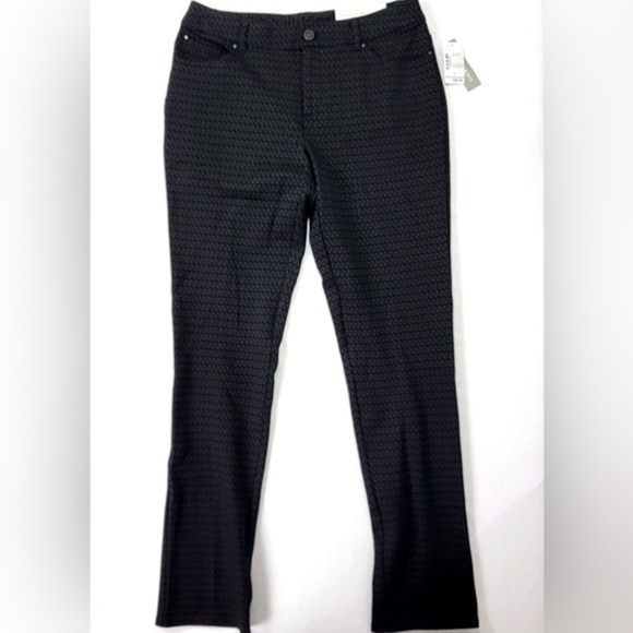 CJ Banks Pants - CJ Banks Black Patterned Dress Pants